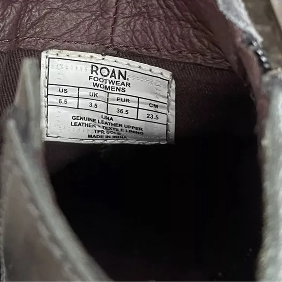 ROAN by Bed|Stu Boots Womens 6.5 Gray LINA Mix Leather Side Zip Ankle Boots