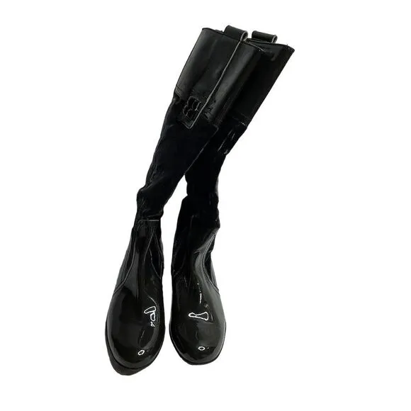 Roberto Botticelli Women's Green Knee-High Velvet and Leather Boots Size 6 (36)