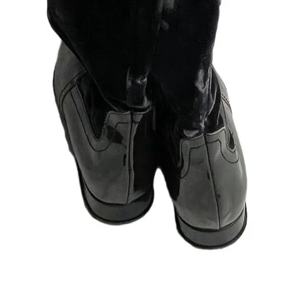 Roberto Botticelli Women's Green Knee-High Velvet and Leather Boots Size 6 (36)