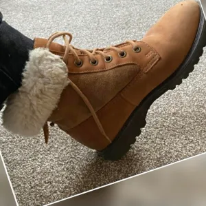 Rockport Vintage Womens Cognac Shearling Leather Boots Outdoor Size 10 W