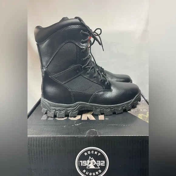 Rocky Alpha Force Men’s Boots FQ0002173 Black size 11.5W New in Box Zip and Tie