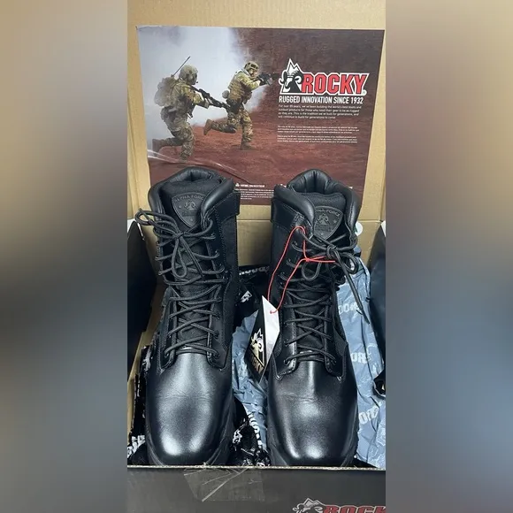 Rocky Alpha Force Men’s Boots FQ0002173 Black size 11.5W New in Box Zip and Tie