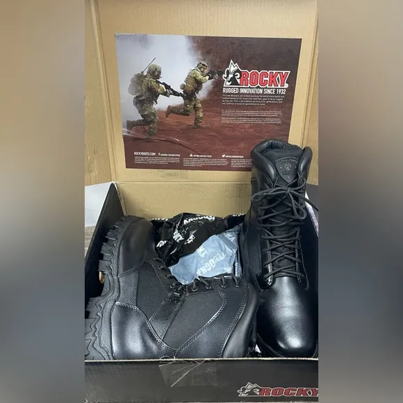 Rocky Alpha Force Men’s Boots FQ0002173 Black size 11.5W New in Box Zip and Tie