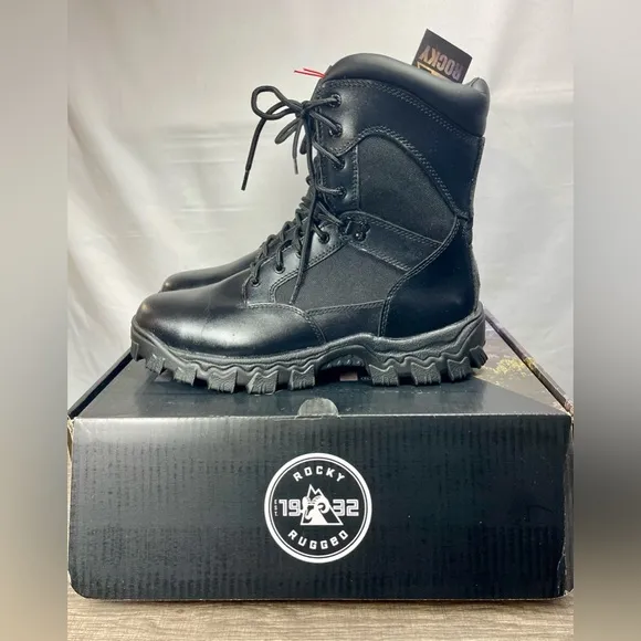 Rocky Alpha Force Men’s Boots FQ0002173 Black size 11.5W New in Box Zip and Tie