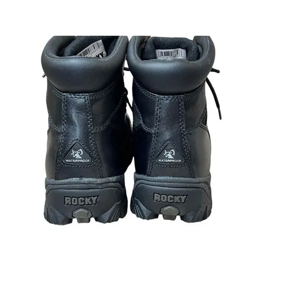 Rocky Alpha Force Waterproof Police Paramedic 6&quot; Black Leather Ankle Boots 7.5