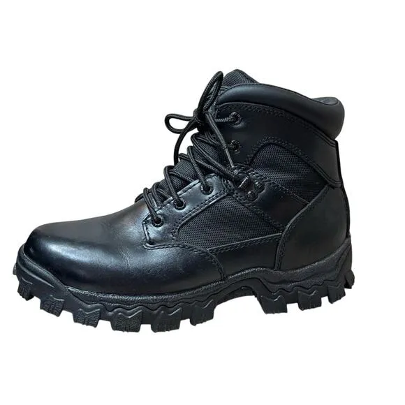 Rocky Alpha Force Waterproof Police Paramedic 6&quot; Black Leather Ankle Boots 7.5