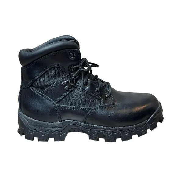 Rocky Alpha Force Waterproof Police Paramedic 6&quot; Black Leather Ankle Boots 7.5