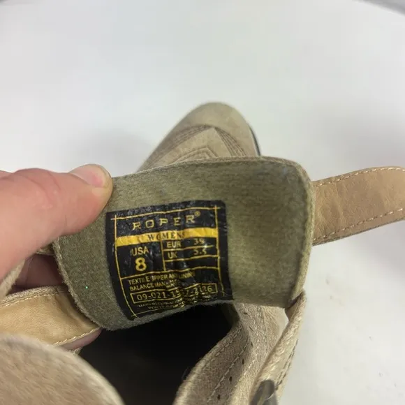 Roper Willa Fashion Beige Buckle Snip Toe Women's Ankle Boots