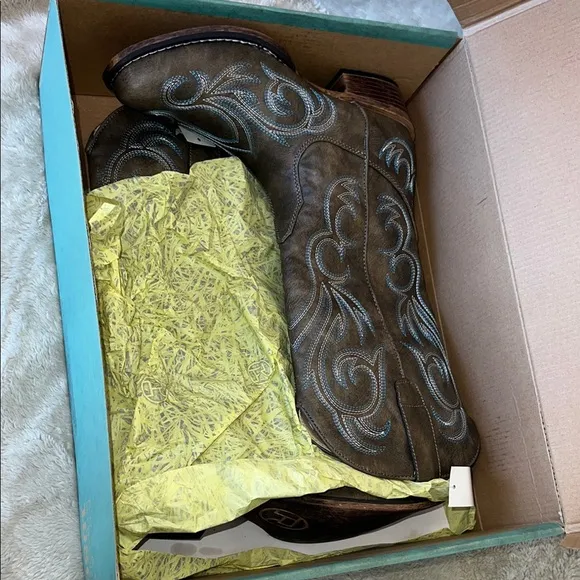 Roper Women's Western Boots - Gray and Blue