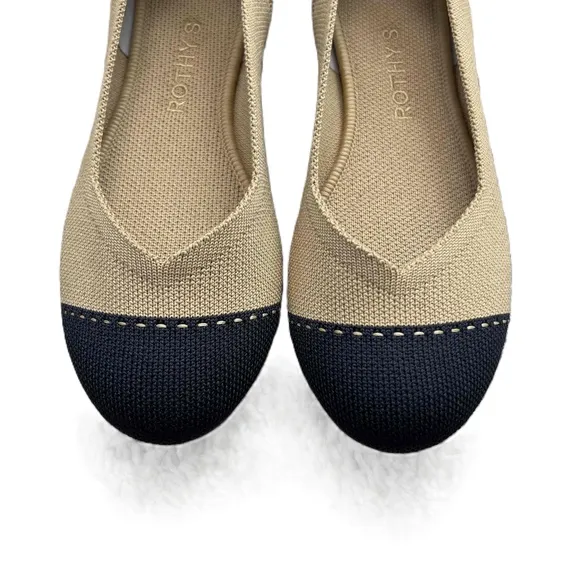 Rothy's The Flat Cap Toe Size US 7 Multicolor Knit Flats Comfort Slip On