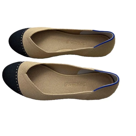 Rothy's The Flat Cap Toe Size US 7 Multicolor Knit Flats Comfort Slip On