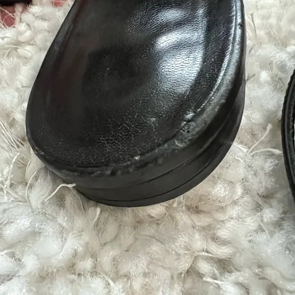 Saint Laurent Black Sandals with Silver Accents