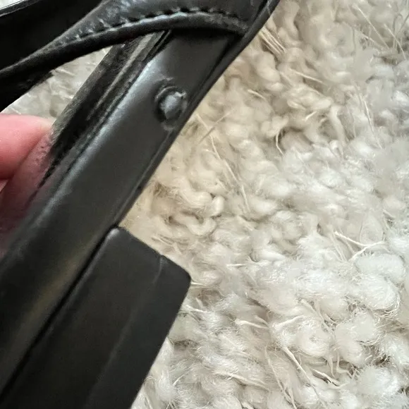 Saint Laurent Black Sandals with Silver Accents