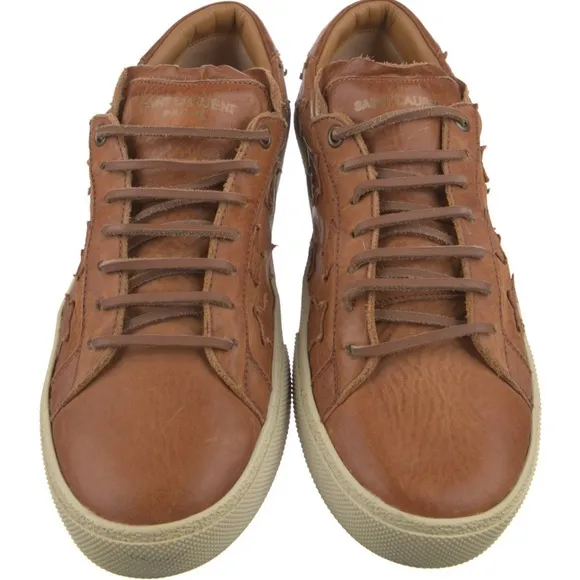 Saint Laurent Brown Star-Patterned Women's Sneakers