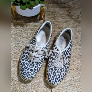 SAINT LAURENT •  Low-top Sneakers Skate Lace Up Leather Lipstick Leopard Shoes