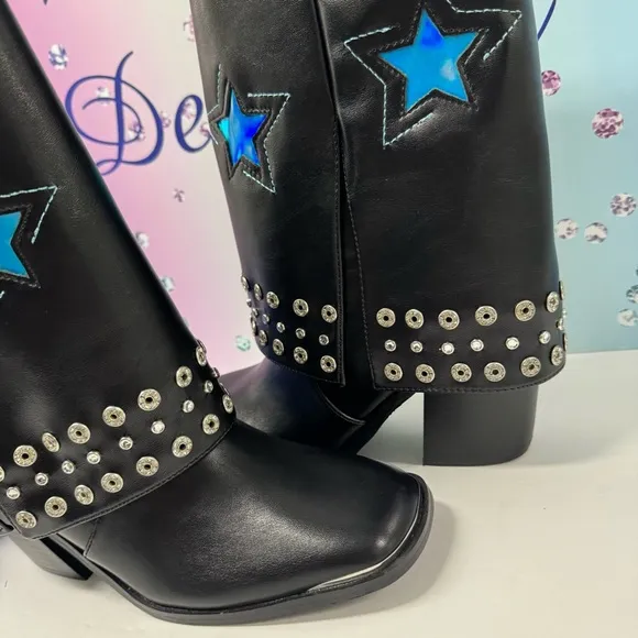 🌟SALE TWILIGHT CRYSTAL SHARK BOOTS