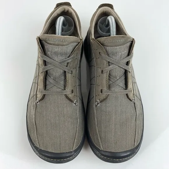 Salomon Men’s Gray Canvas Low Top Casual Lace Up Shoes Size 8.0 Y2K