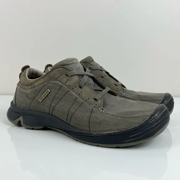 Salomon Men’s Gray Canvas Low Top Casual Lace Up Shoes Size 8.0 Y2K