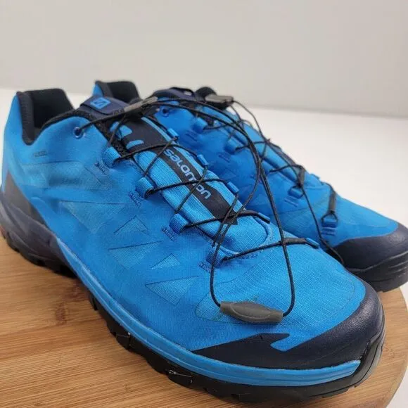 Salomon Outpath GTX Men Size 11.5 Hiking Shoes Trekking Gore-Tex Blue Sneakers