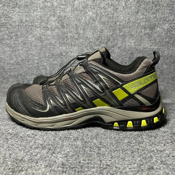 Salomon XA Pro 3D Sneakers Mens US 10 Gray Black Mesh Low Top Hiking Shoes