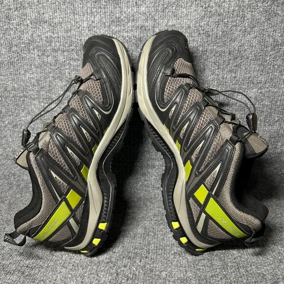 Salomon XA Pro 3D Sneakers Mens US 10 Gray Black Mesh Low Top Hiking Shoes