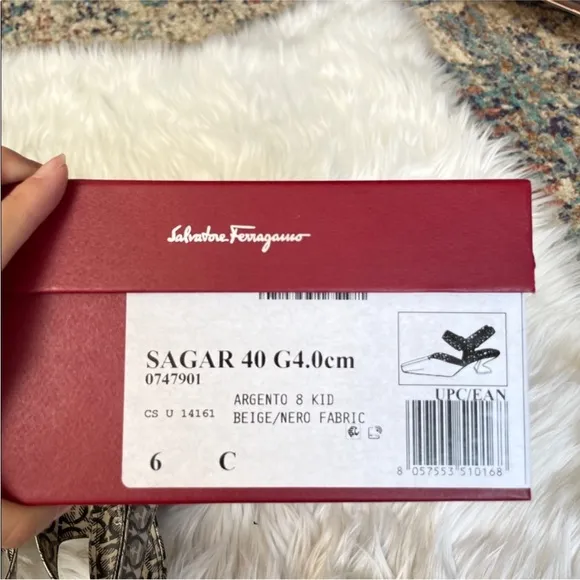 Salvatore Ferragamo Silver and Black Women's Shoes