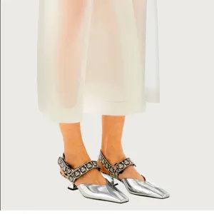 Salvatore Ferragamo Silver and Black Women's Shoes