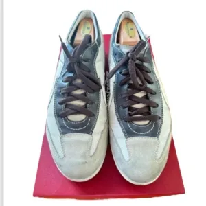 Salvatore Ferragamo Suede &amp; Leather Sz 9 Lace Up Men Casual Shoes