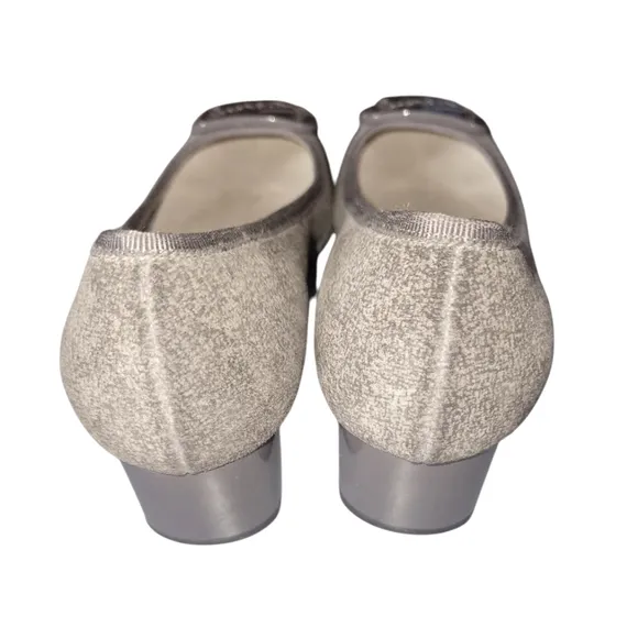 Salvatore Ferragamo Women's Vintage Suede Elegant Gray Women's Block Heels Sz 9