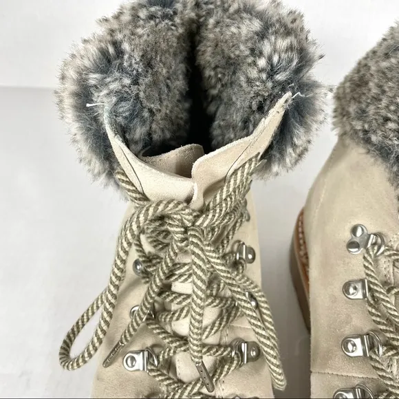 Sam Edelman Bowen Suede Faux Fur Hiking Boots