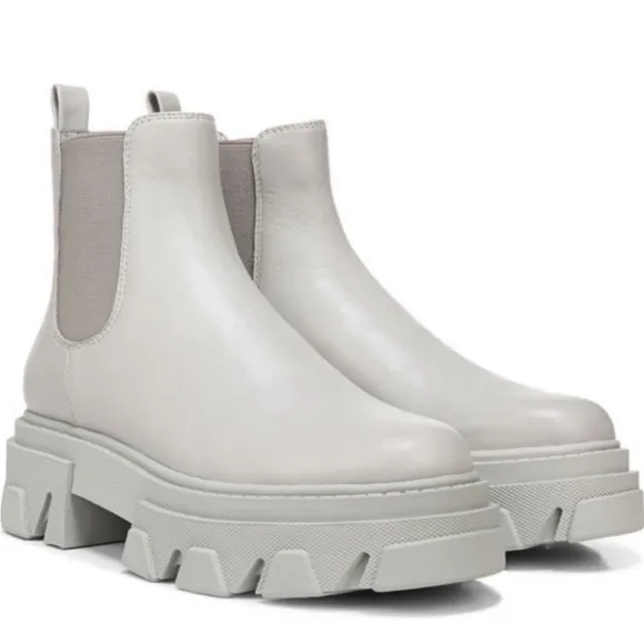 Sam Edelman Daelyn Lug Sole Chelsea Boot waterproof! Grey Leather size 8