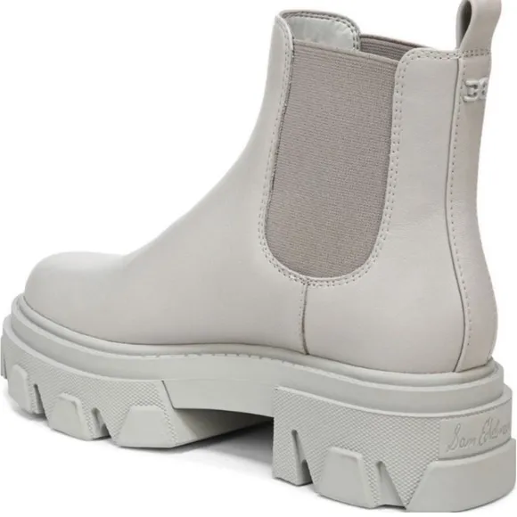 Sam Edelman Daelyn Lug Sole Chelsea Boot waterproof! Grey Leather size 8