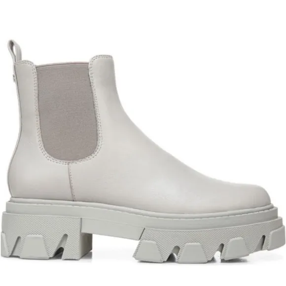 Sam Edelman Daelyn Lug Sole Chelsea Boot waterproof! Grey Leather size 8