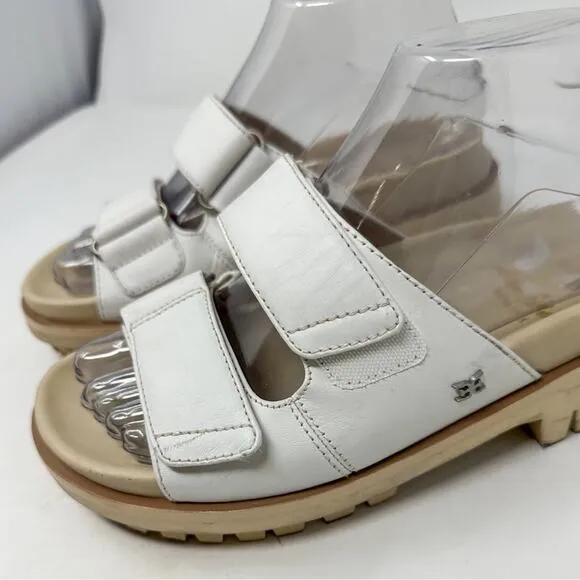 Sam Edelman Eliana White Leather Lug Sole Slip On Sandals NEW, Size 5, MSRP $140