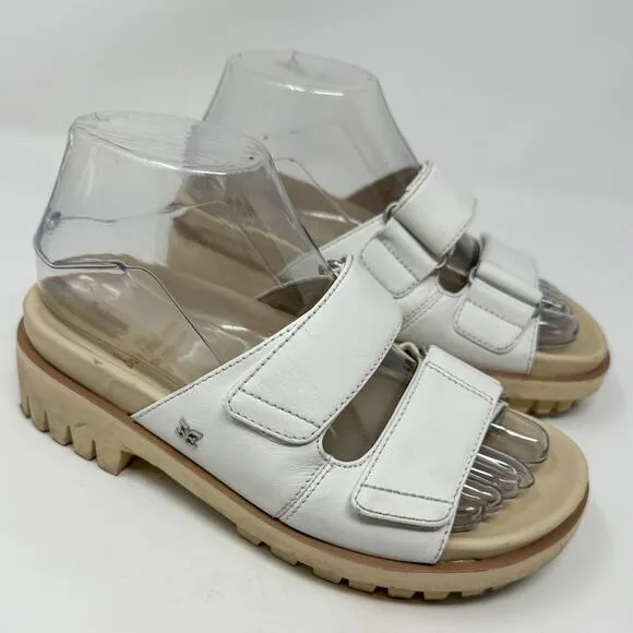 Sam Edelman Eliana White Leather Lug Sole Slip On Sandals NEW, Size 5, MSRP $140