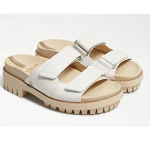 Sam Edelman Eliana White Leather Lug Sole Slip On Sandals NEW, Size 5, MSRP $140