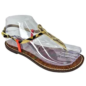 Sam Edelman Gigi Thong Sandals Flats Women's Size 6 - Snake / Leopard / Coral