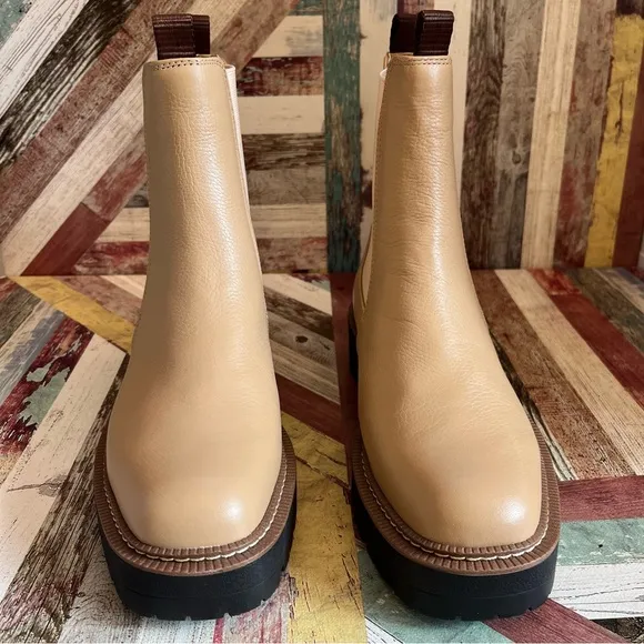Sam Edelman Laguna Women's Chelsea Boots NEW Sesame Boho Waterproof Y2K SZ 8.5