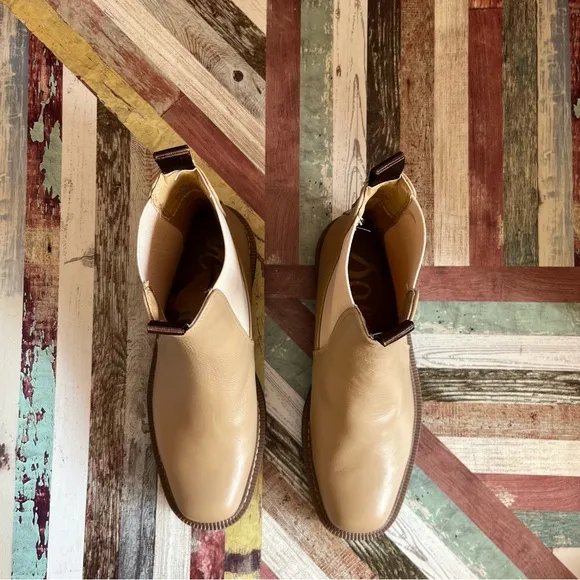 Sam Edelman Laguna Women's Chelsea Boots NEW Sesame Boho Waterproof Y2K SZ 8.5