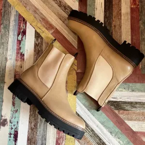 Sam Edelman Laguna Women's Chelsea Boots NEW Sesame Boho Waterproof Y2K SZ 8.5