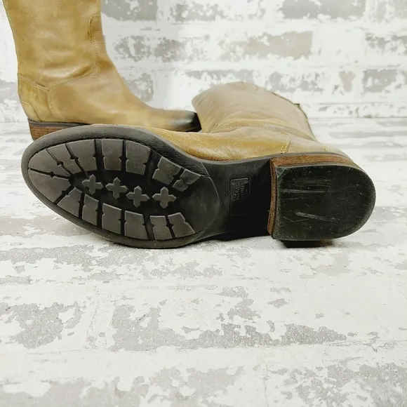 Sam Edelman Penny Brown Leather Zip Up Riding Boots H590