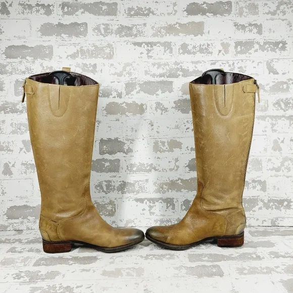 Sam Edelman Penny Brown Leather Zip Up Riding Boots H590