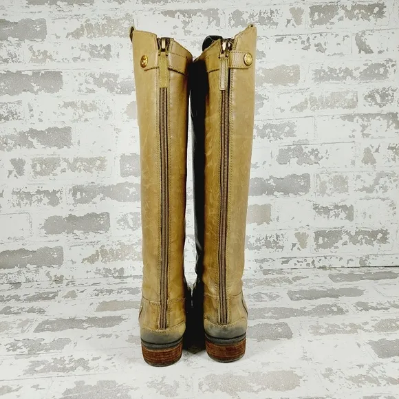 Sam Edelman Penny Brown Leather Zip Up Riding Boots H590