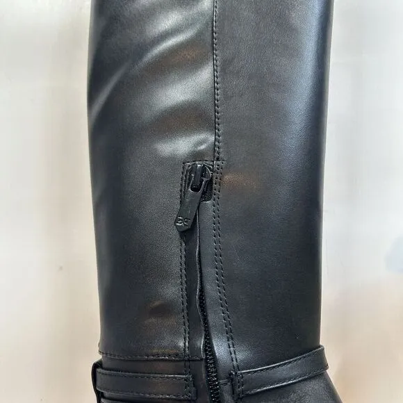 Sam Edelman Riding Boots Women's 7.5 Clive Embellished Black Tea Zip