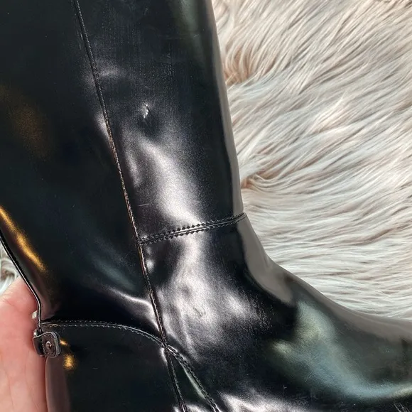 Sam Edelman Women’s Cesar Faux Leather Knee High Boots Black Size 6.5