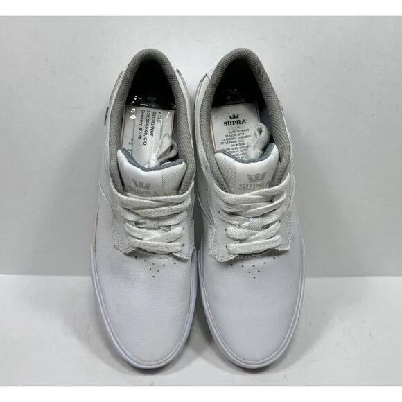 SAMPLE Supra Axle Men's Size 9 White Leather Skate Sneaker Shoes S01092