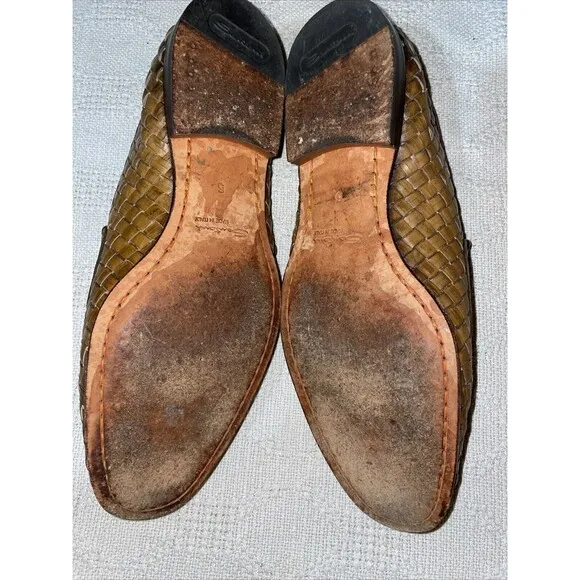 Santoni Women’s Double Monk Weave Shoes Size 38 U.S. 7 M Brown Leather Comfort