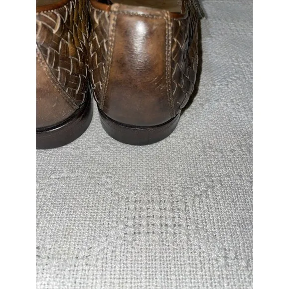 Santoni Women’s Double Monk Weave Shoes Size 38 U.S. 7 M Brown Leather Comfort