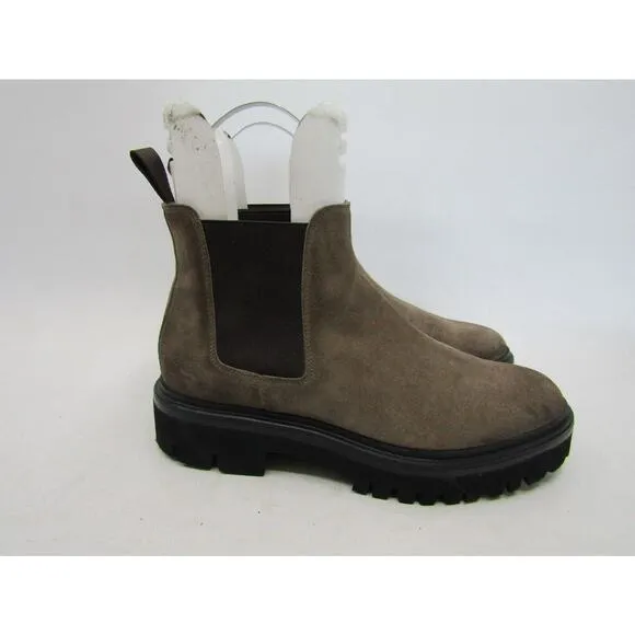 Santoni Womens Size 37 EUR Brown Suede Chelsea Ankle Fashion Boots Bootie