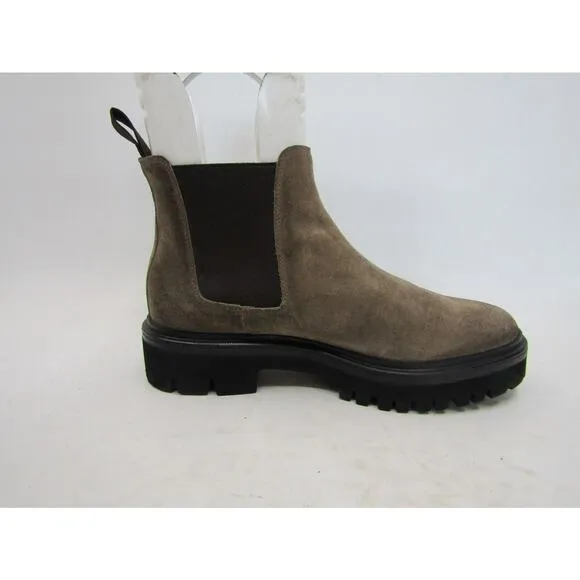 Santoni Womens Size 37 EUR Brown Suede Chelsea Ankle Fashion Boots Bootie